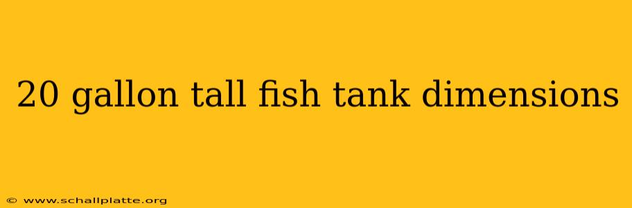 20 gallon tall fish tank dimensions