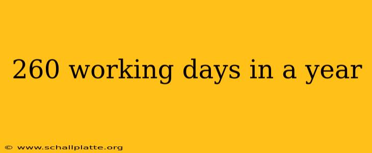 260 working days in a year