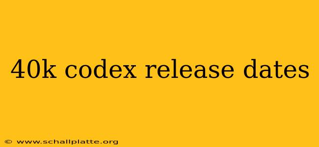 40k codex release dates