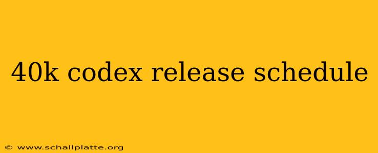 40k codex release schedule