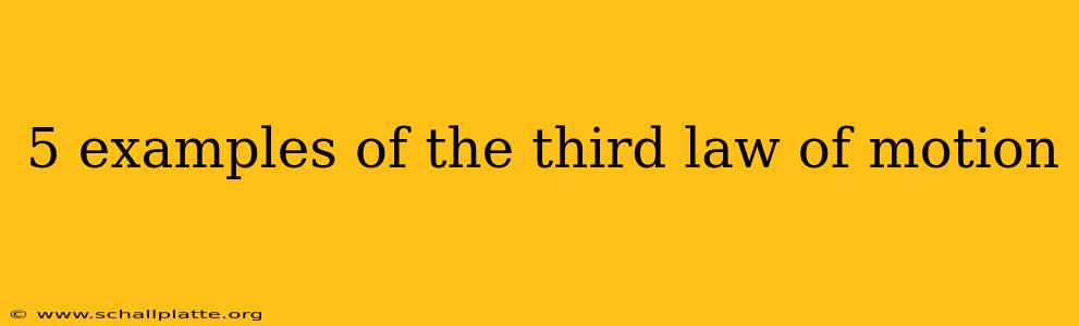 5 examples of the third law of motion