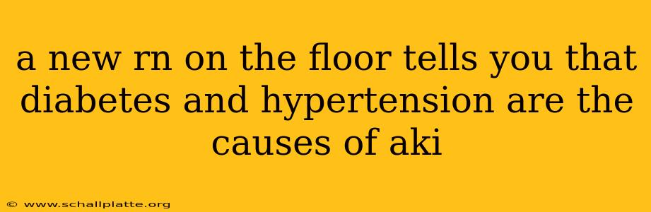 a new rn on the floor tells you that diabetes and hypertension are the causes of aki