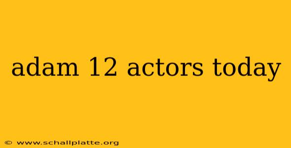 adam 12 actors today