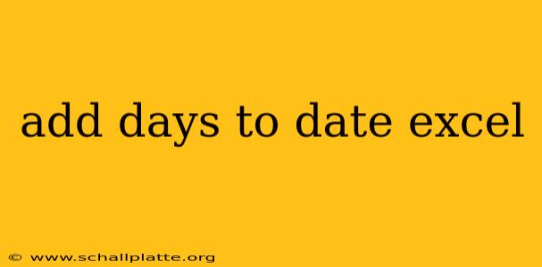 add days to date excel