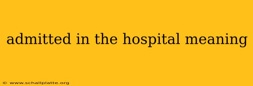 admitted in the hospital meaning