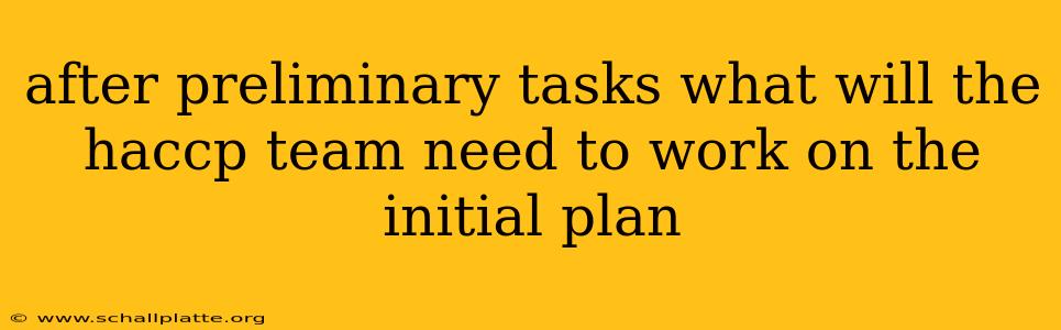 after preliminary tasks what will the haccp team need to work on the initial plan