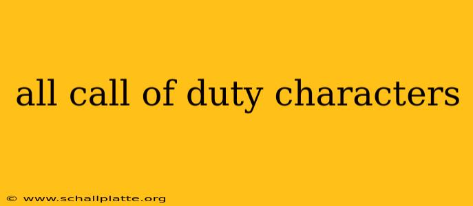 all call of duty characters