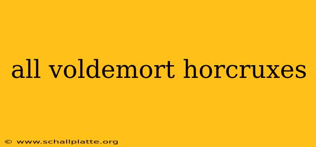 all voldemort horcruxes