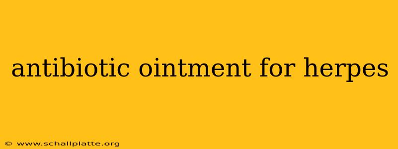 antibiotic ointment for herpes