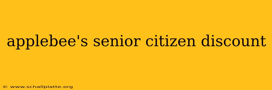 applebee's senior citizen discount