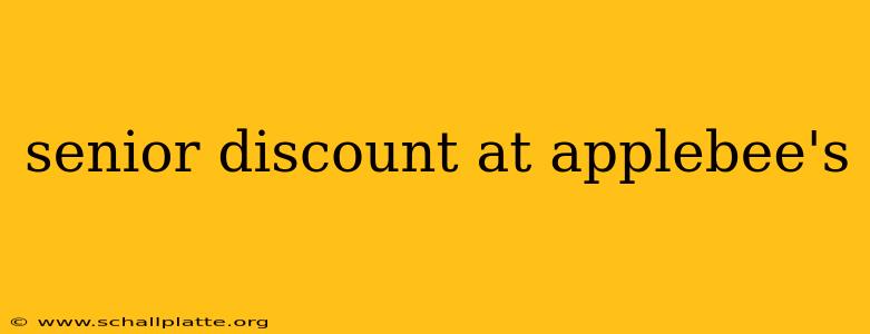 senior discount at applebee's