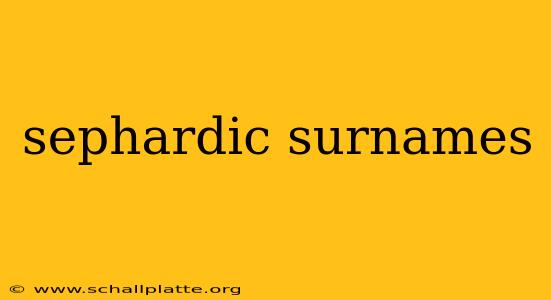 sephardic surnames