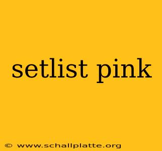 setlist pink