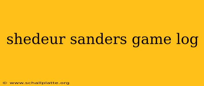 shedeur sanders game log