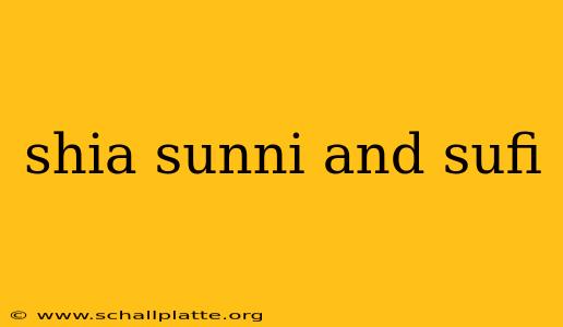 shia sunni and sufi