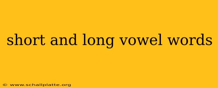 short and long vowel words