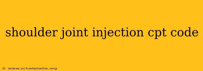 shoulder joint injection cpt code