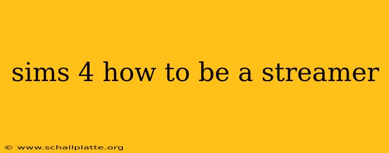 sims 4 how to be a streamer